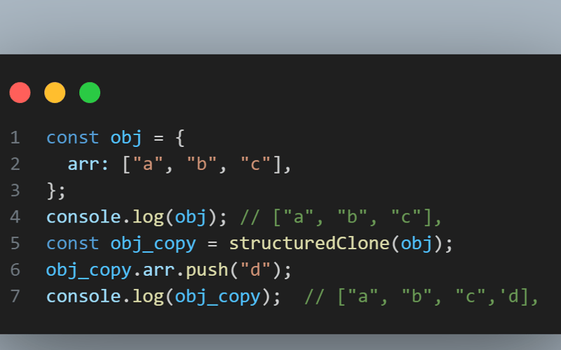 structuredClone - A modern way to deep clone objects in javascript